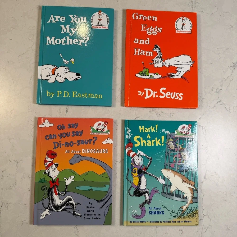 Lot o 4 Dr. Seuss Cat In The Hat Beginner Books Green Eggs Are You My Mother NEW